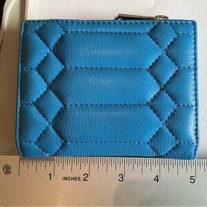 Blue Quilted Leather Wallet
